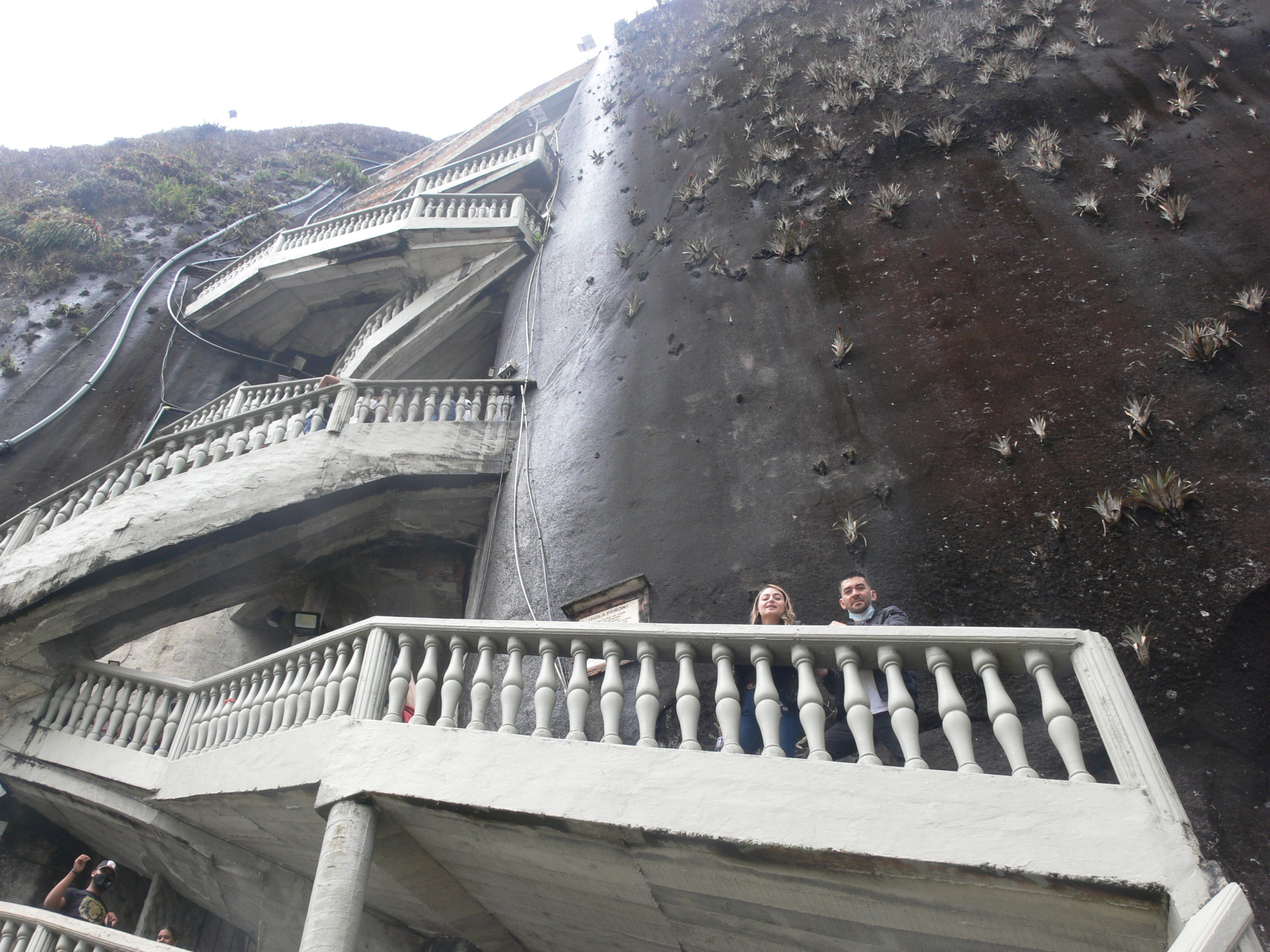 Andres and Johanna starting the climb