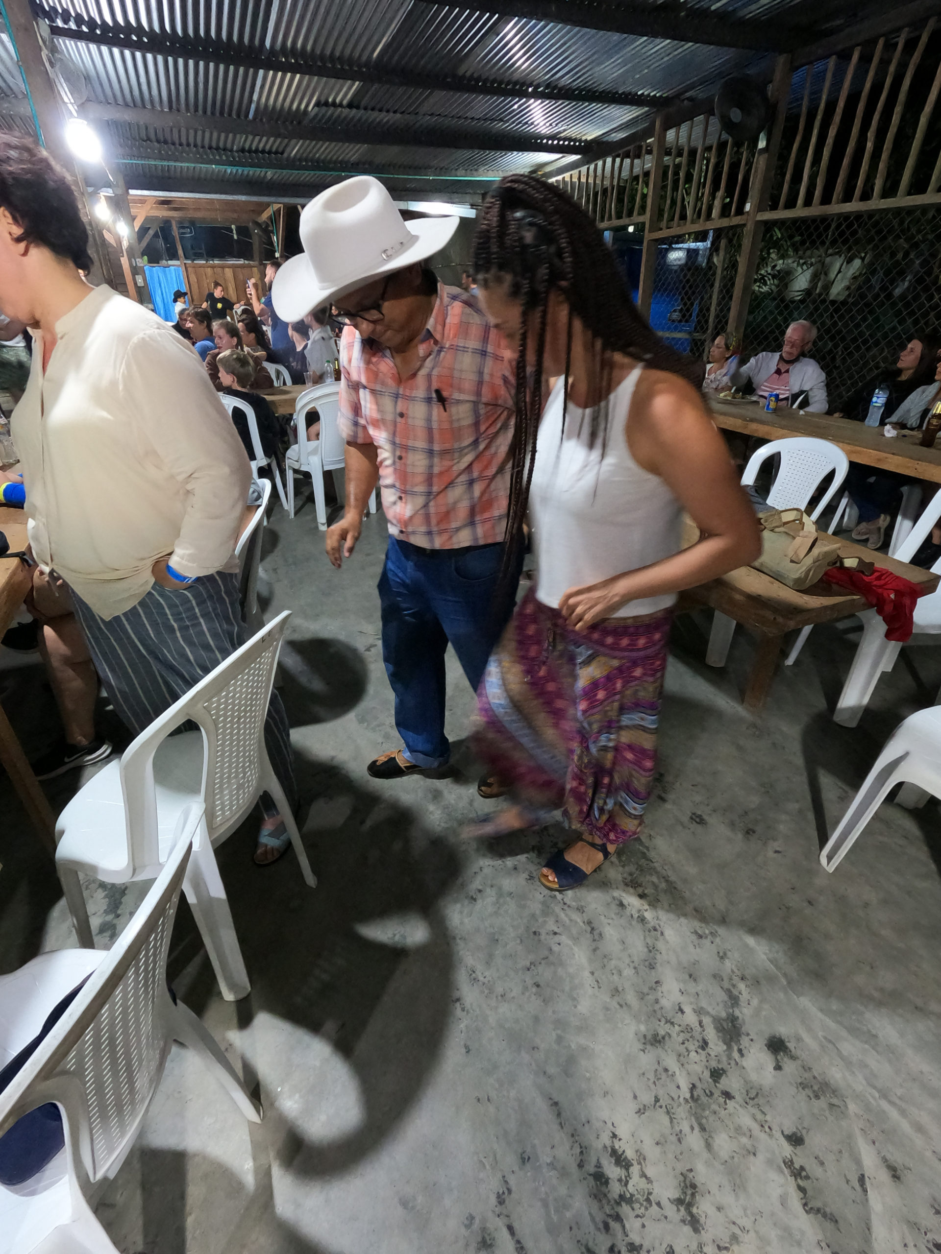 Sandra learns the local dance